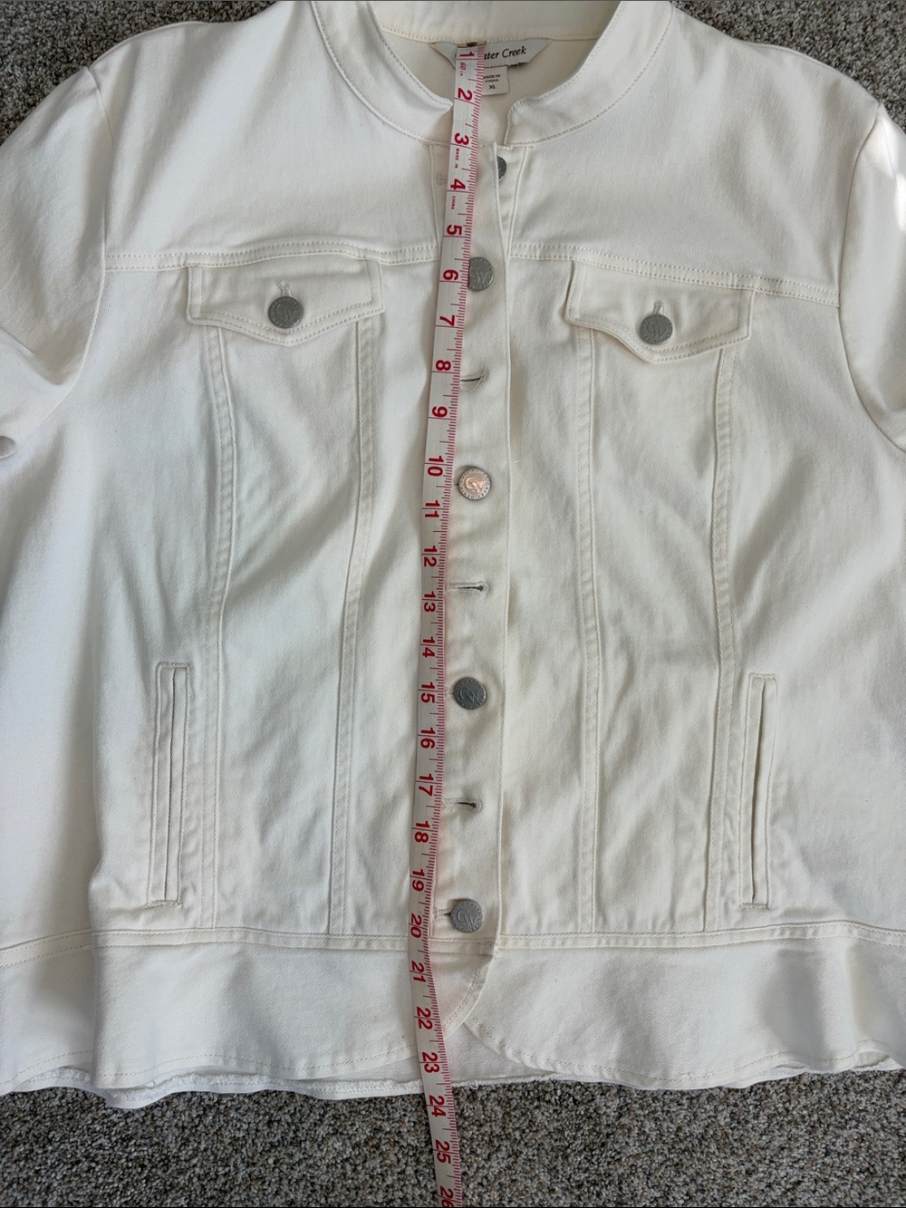 Coldwater Creek Cream Button-Front Jean Jacket XL - Picture 8 of 9